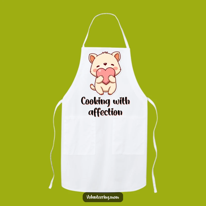 Funny Hug Apron: Kitchen Love with Animal Character's Heart Embrace