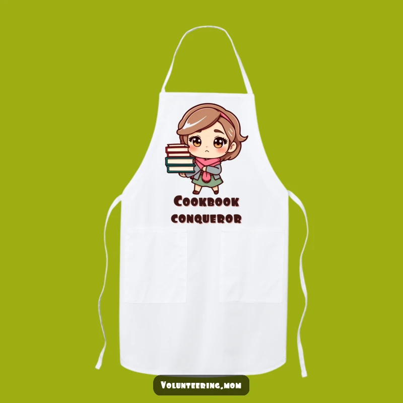 Funny Determined Mom Book Apron - Kitchen Fun for Literary Cooks