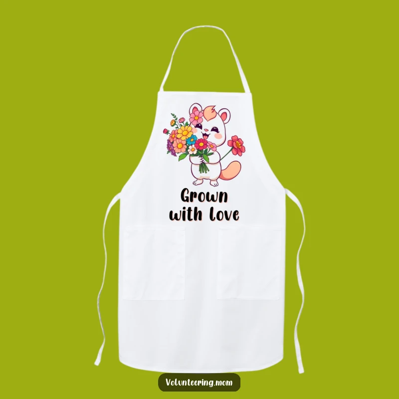 Funny Flower Apron: Kitchen Cheer with Creature's Floral Gift