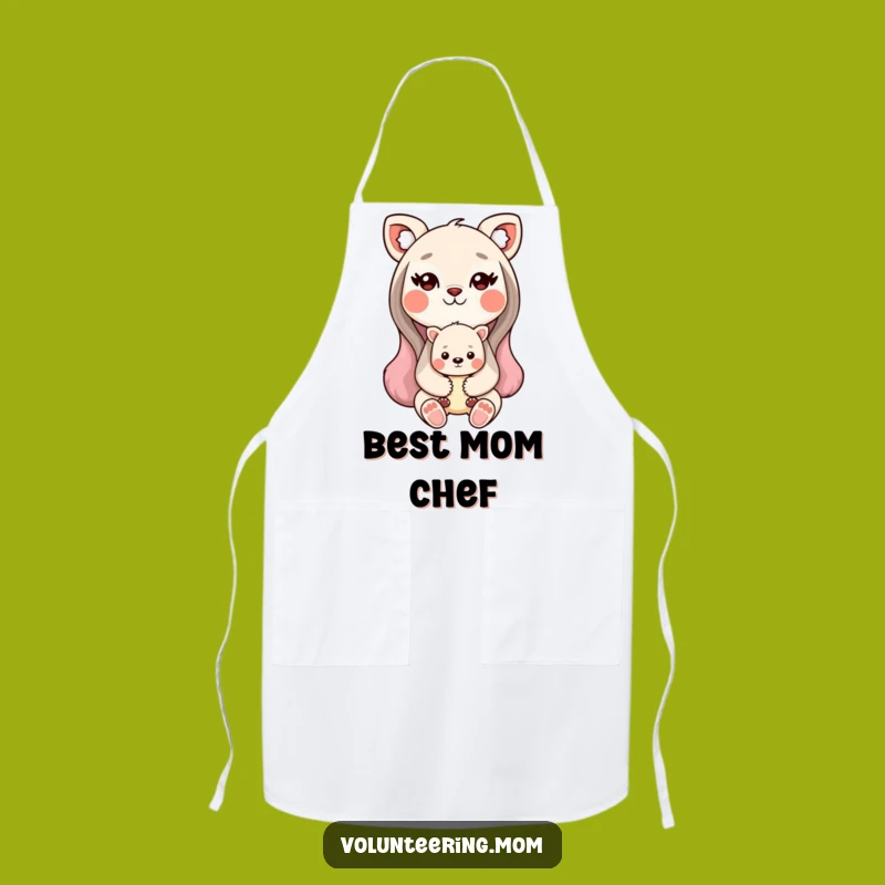 Funny Kawaii Mom Animal Apron - Cook with Love & Cute Humor!
