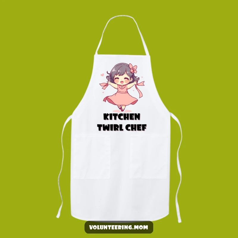 Funny Kitchen Apron: Playful Mom's Ribbon Dance, Chef Gift