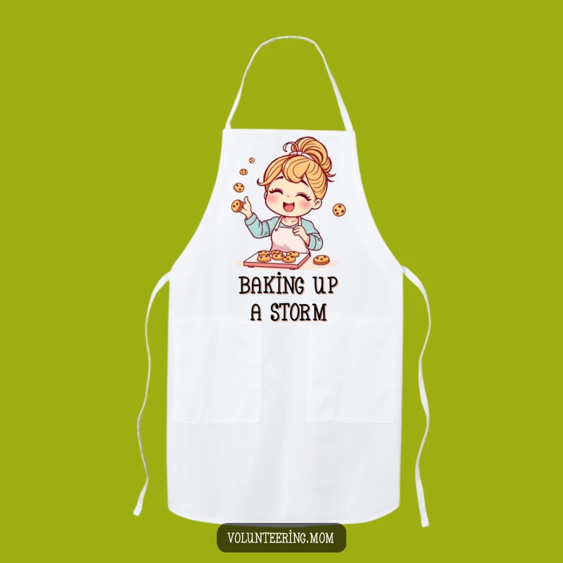 Funny Mom Baking Apron: Messy Bun Chef Bib, Kitchen Fun Gift