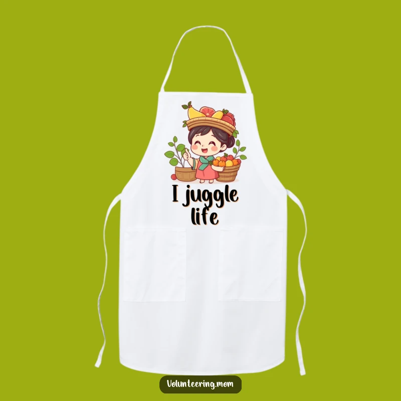 Funny Mom Fruit Balance Apron - Cheerful Chef Mom's Kitchen Essential