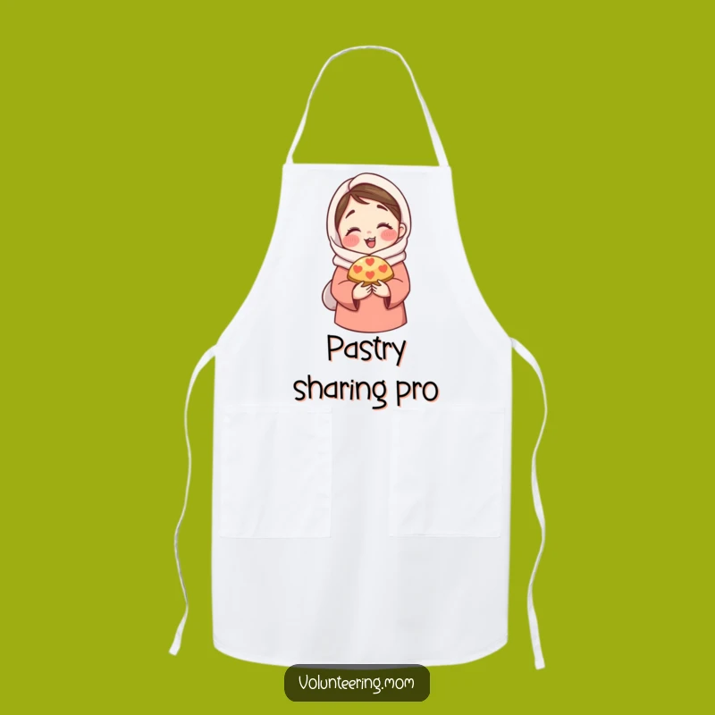 Funny Mom Apron: Kitchen apron with mom sharing pastry, a functional funny gift.