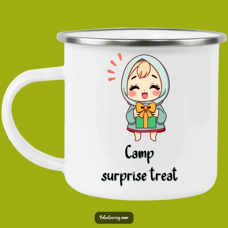 Funny Enamel Mug: Kawaii Mom & Gift Excitement, Outdoor