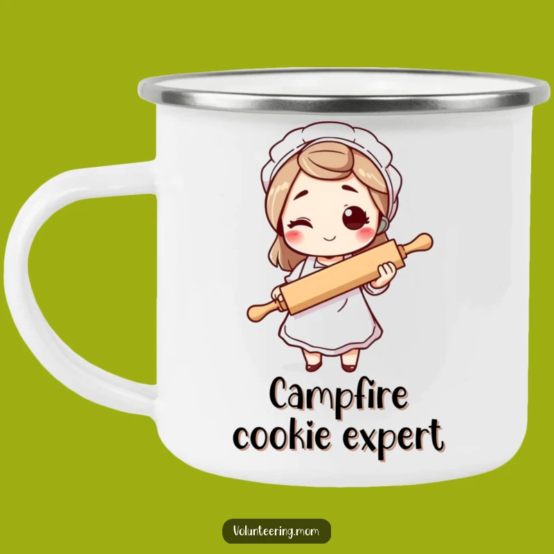 Funny Winking Mom Rolling Pin Camping Mug: Rugged and Hilarious Baker Gift!