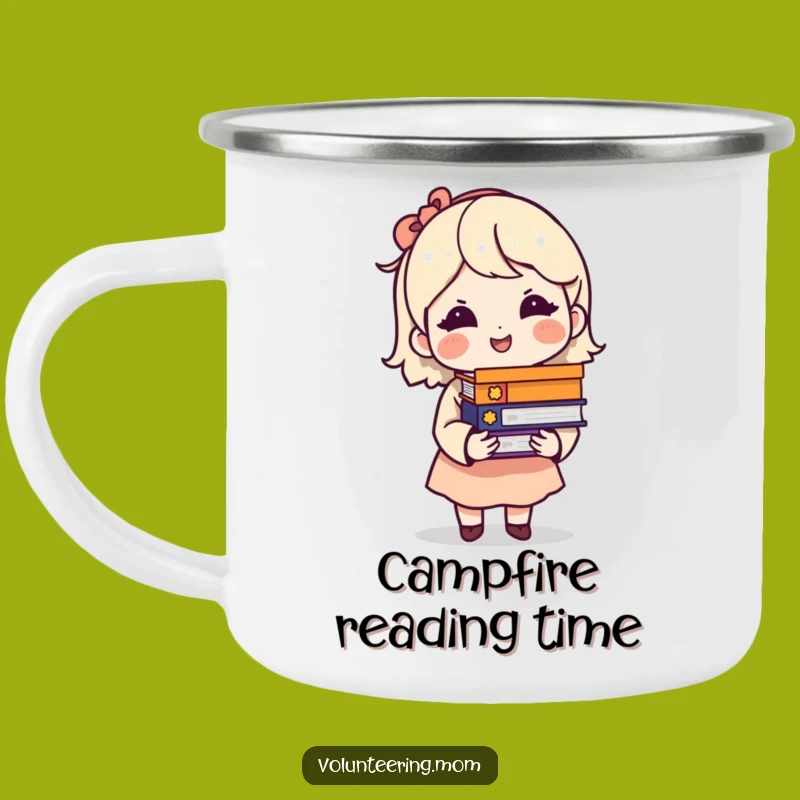 Funny Enamel Mug: Bookish Mom's Stack, Outdoor Gift
