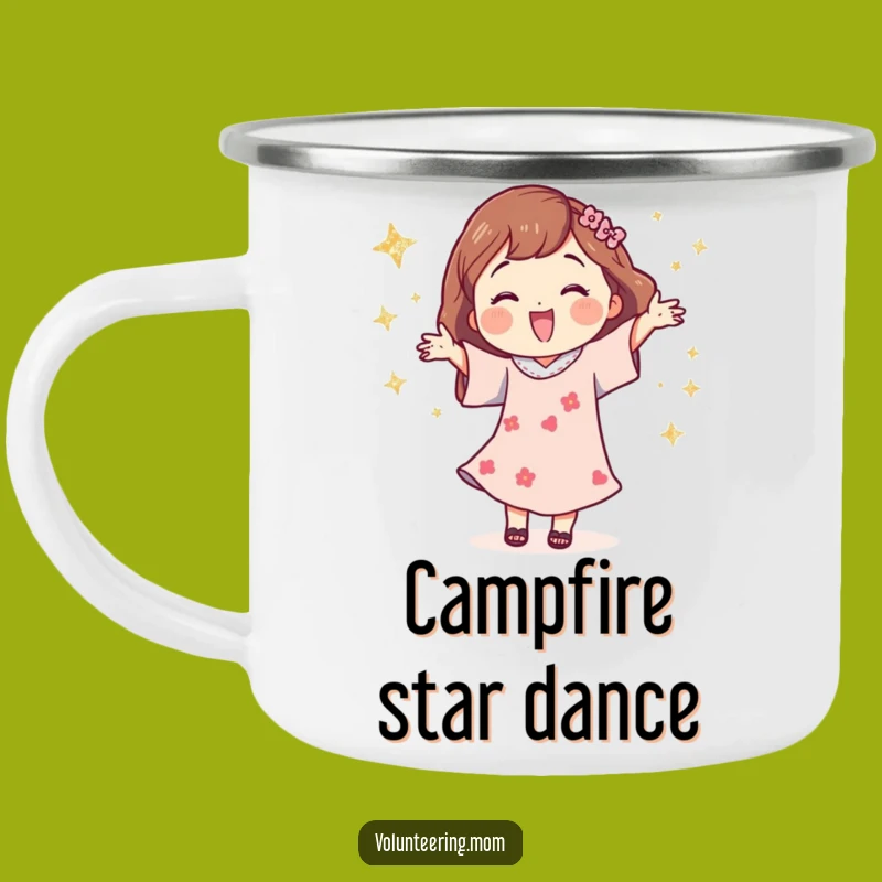 Funny Enamel Mug: Happy Mom's Glitter Dance, Outdoor Gift