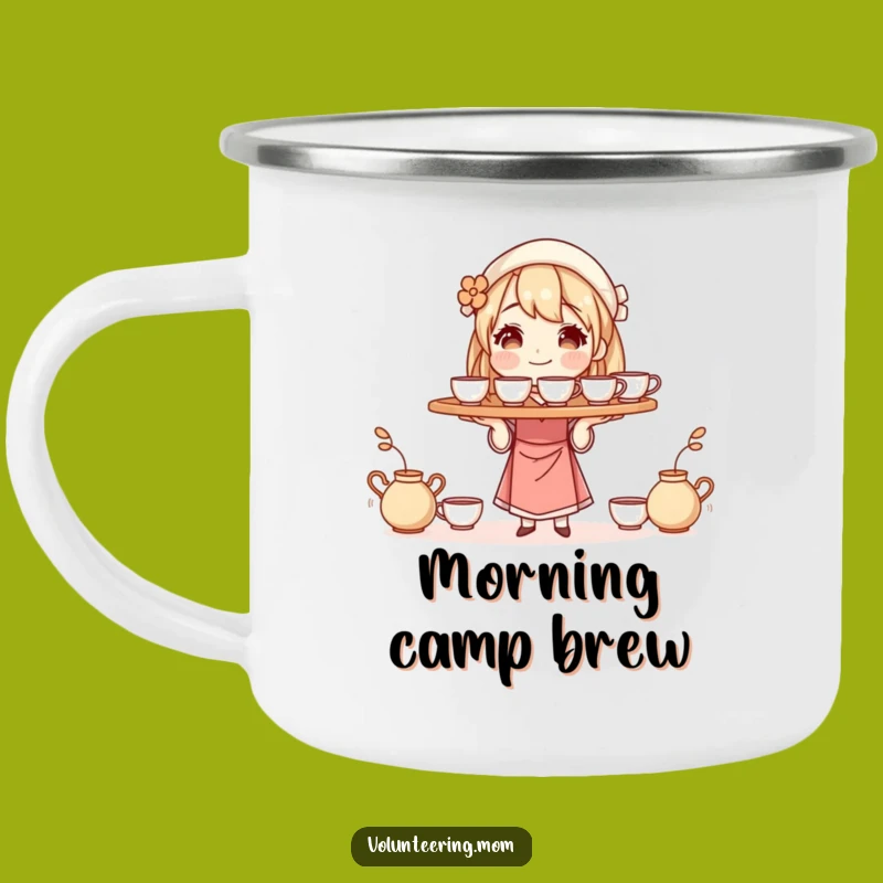 Durable Funny Mom Coffee Tray Camping Mug: Adventure with Caffeinated Spirit