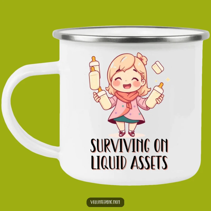 Durable Funny Mom Juggling Bottles Camping Mug Hilarious Funny Gift for Adventures