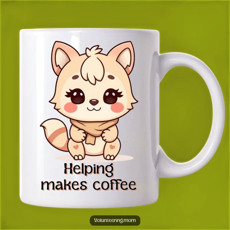 Funny Kawaii Mom Helping Animal Mug - Determined Helper Gift Idea