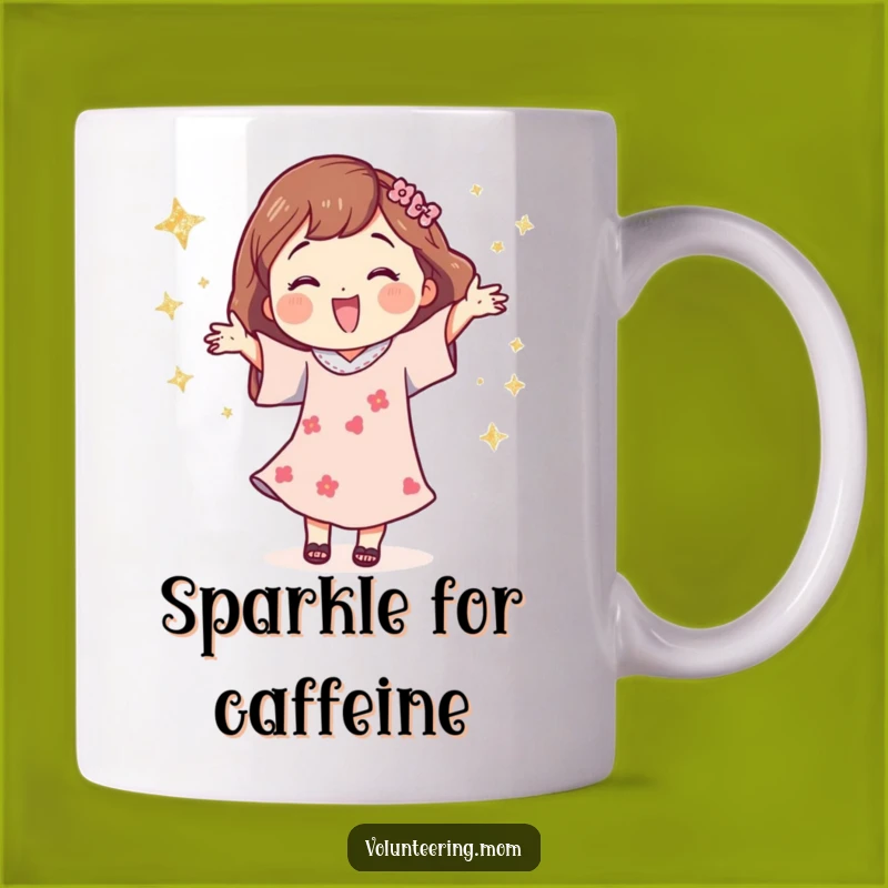 Funny Mom Mug: Happy Dancer with Glitter Stars, Perfect Gift