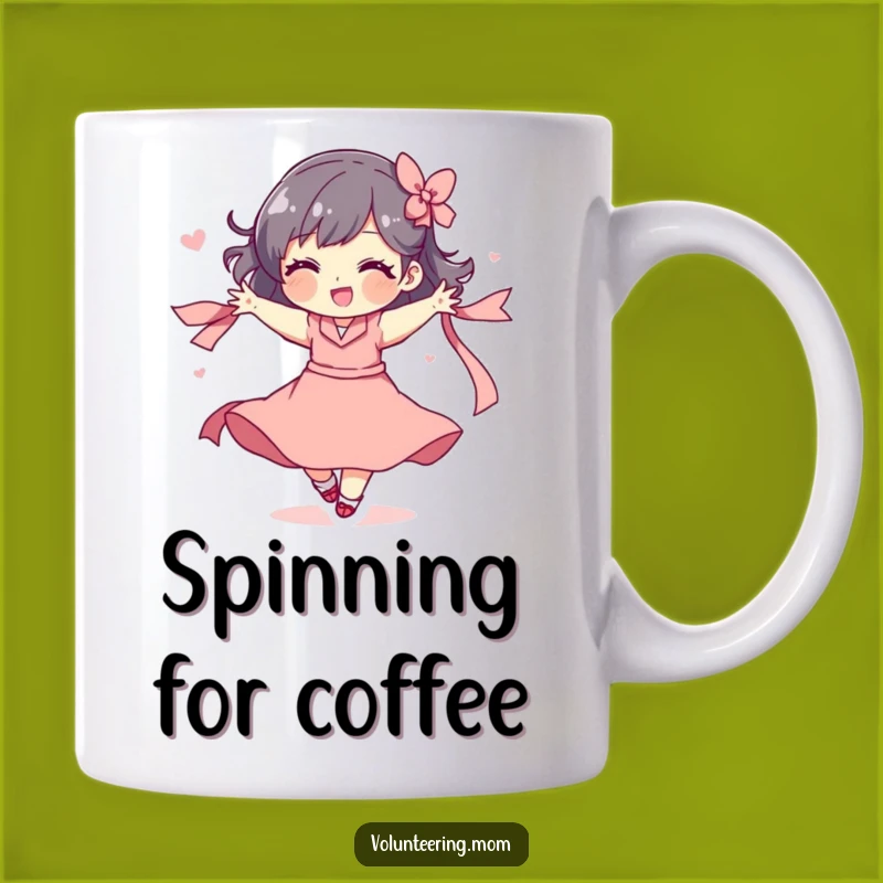 Funny Mom Mug: Playful Spinner with Ribbon, Perfect Gift