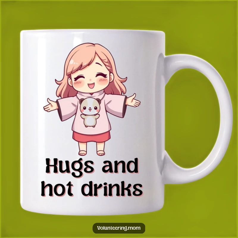 Funny Mom Hugging Animal Mug - Sweet Loving Character Gift, Adorable Design