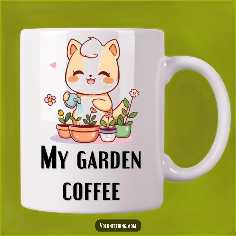 Funny Kawaii Mom Plant Mug - Adorable Animal Watering Flowers, Perfect Gift