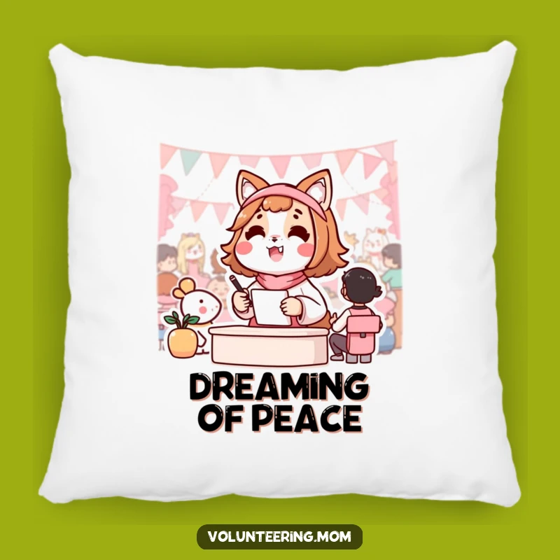 Cozy Funny Pillow: Kawaii Mom Community Organizer