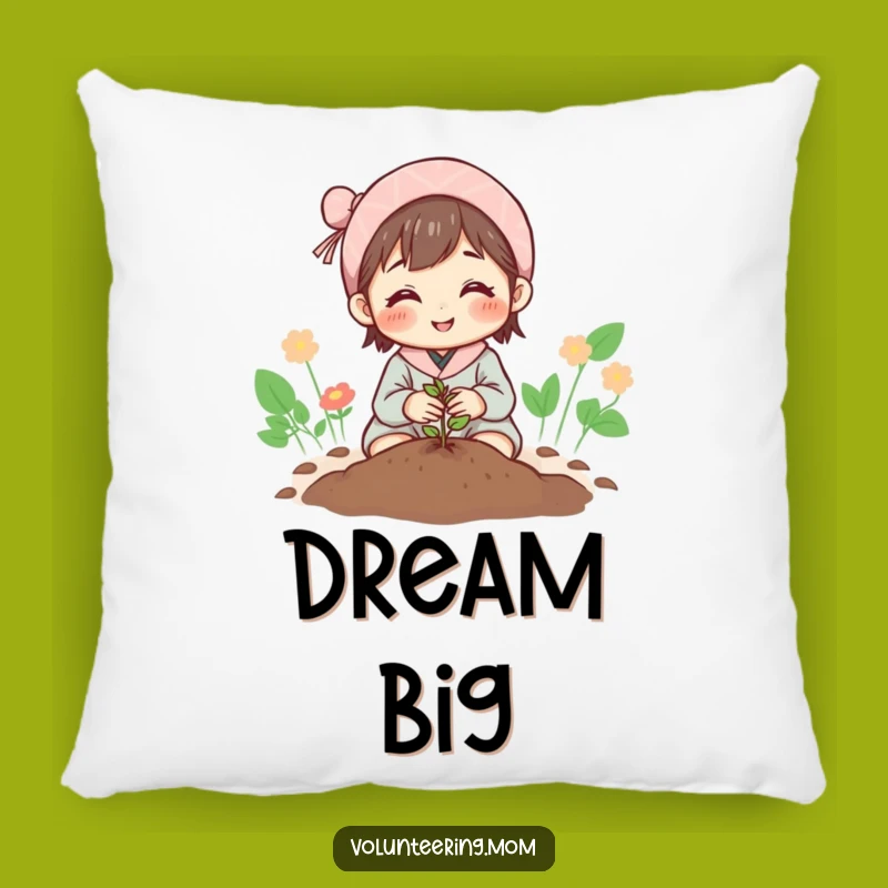 Funny Mom Planting Seed Pillow - Cozy & Hopeful Accent Pillow