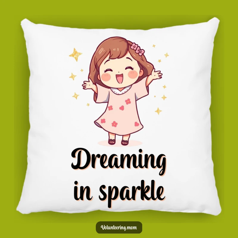 Funny Accent Pillow: Happy Mom's Glitter Star Dance, Cozy Gift