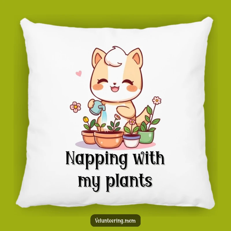 Funny Kawaii Mom Plant Pillow - Soft Cozy Accent Pillow, Perfect Gift