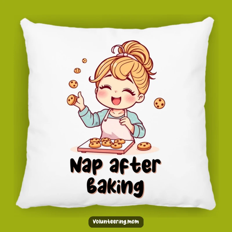 Funny Mom Baking Pillow: Messy Bun Cookie Cushion, Comfort Gift
