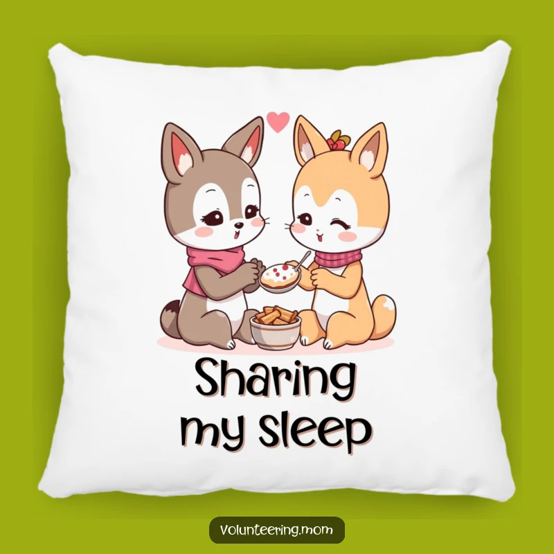 Soft Funny Kawaii Mom Sharing Pillow - Cozy Generosity Decor