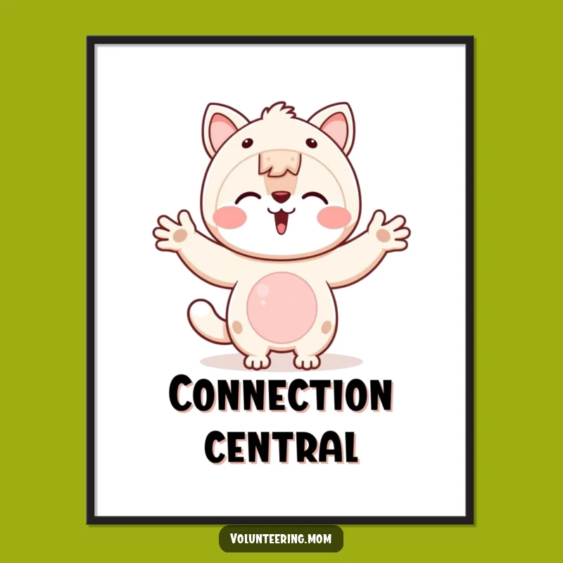 Funny Kawaii Mom Connection Digital Art - Instant Welcome for Your Walls!