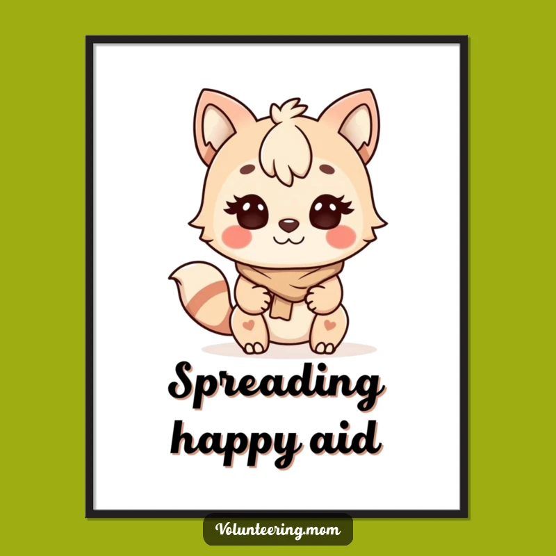 Funny Kawaii Mom Helping Animal Print - Determined Helper Digital Art Gift