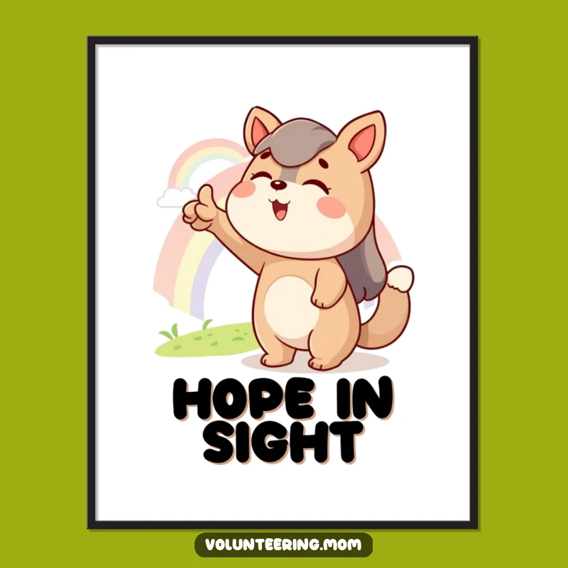 Funny Mom Animal Art Print: Rainbow Hope Digital Gift For Moms