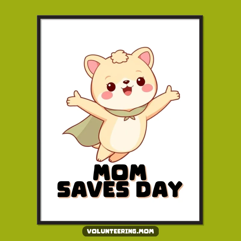 Funny Superhero Mom Animal Digital Art - Instant Download for Mom Power