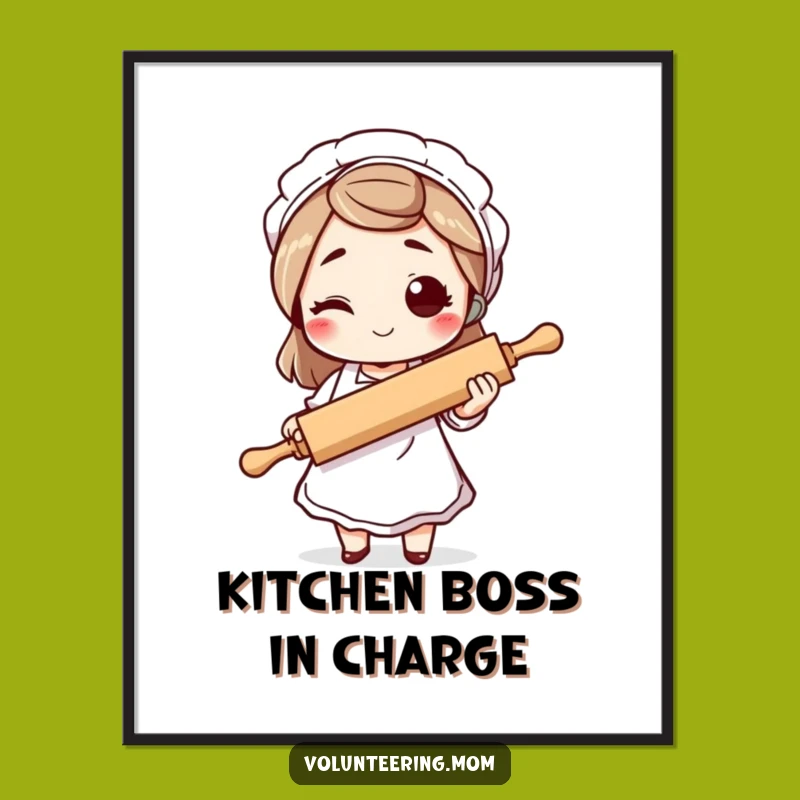 Funny Winking Mom Rolling Pin Digital Print: Hilarious Kitchen Art!