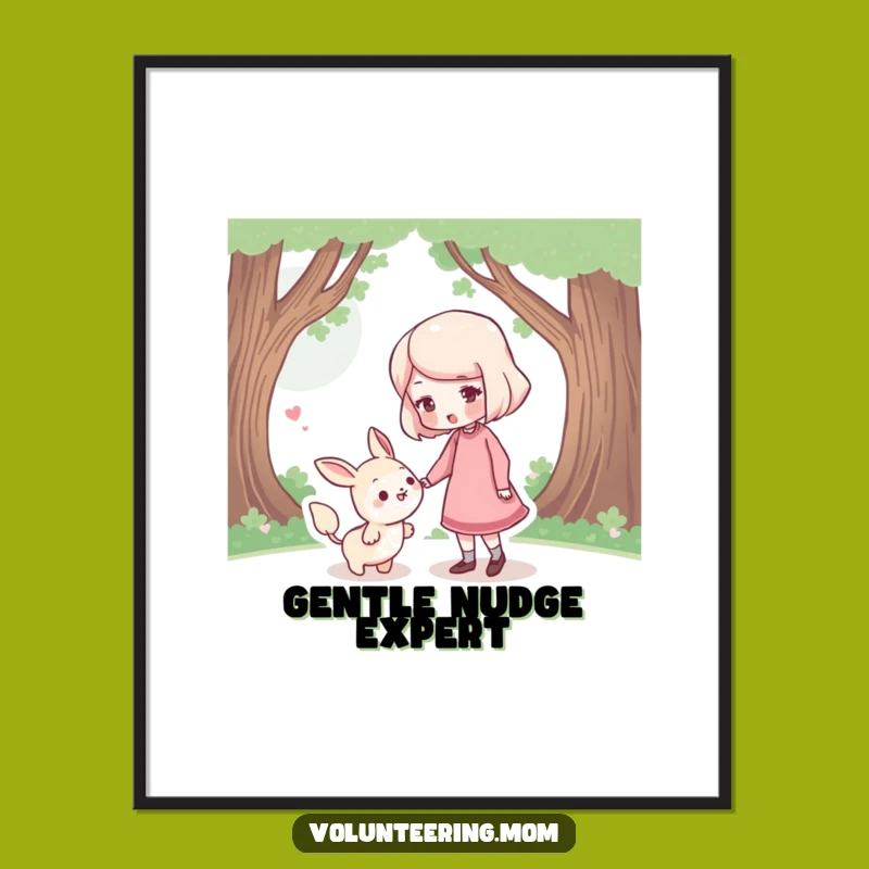 Funny Mom Digital Art: Printable gentle mom guiding, instant funny decor gift download.