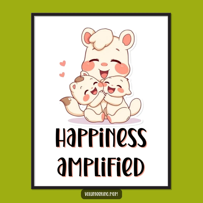 Funny Mom Animal Art Print: Playtime Laughter Digital Gift For Moms