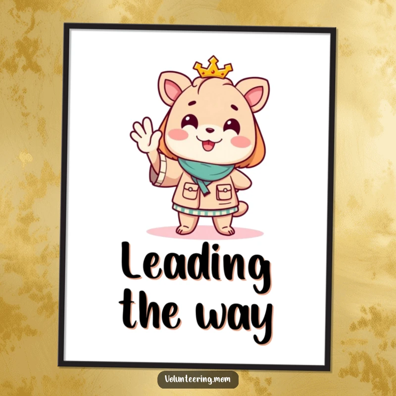 High-resolution digital art of a funny Mom animal character cheerfully directing traffic with a wave, creating a lively and humorous atmosphere.
