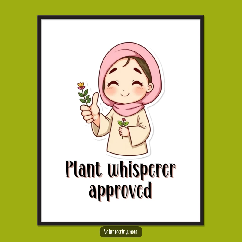 Funny Thumbs Up Plant Mom Print - Hilarious Digital Art for Nature Lovers