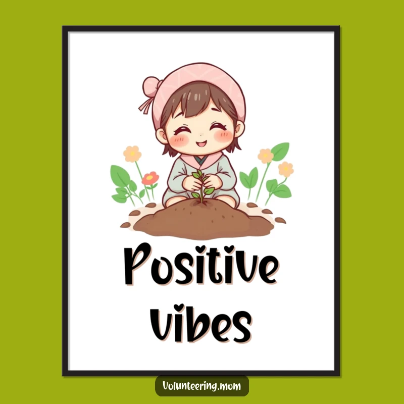 Funny Mom Planting Seed Digital Art - Printable Hopeful Mom Art