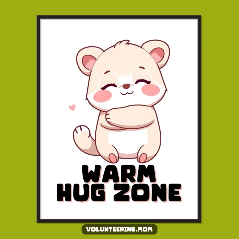 Funny Kawaii Mom Hug Digital Art - Instant Warmth for Your Walls!