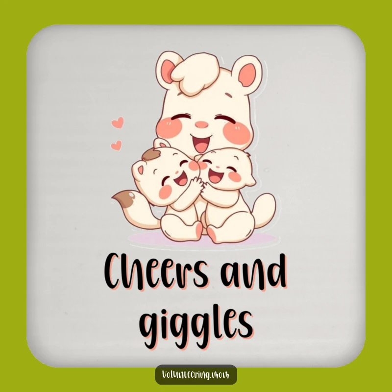 Funny Mom Animal Coaster: Playtime Laughter Drink Protector Gift