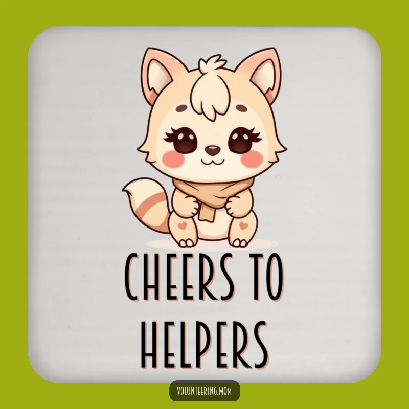 Funny Kawaii Mom Helping Animal Coaster - Determined Helper Table Gift