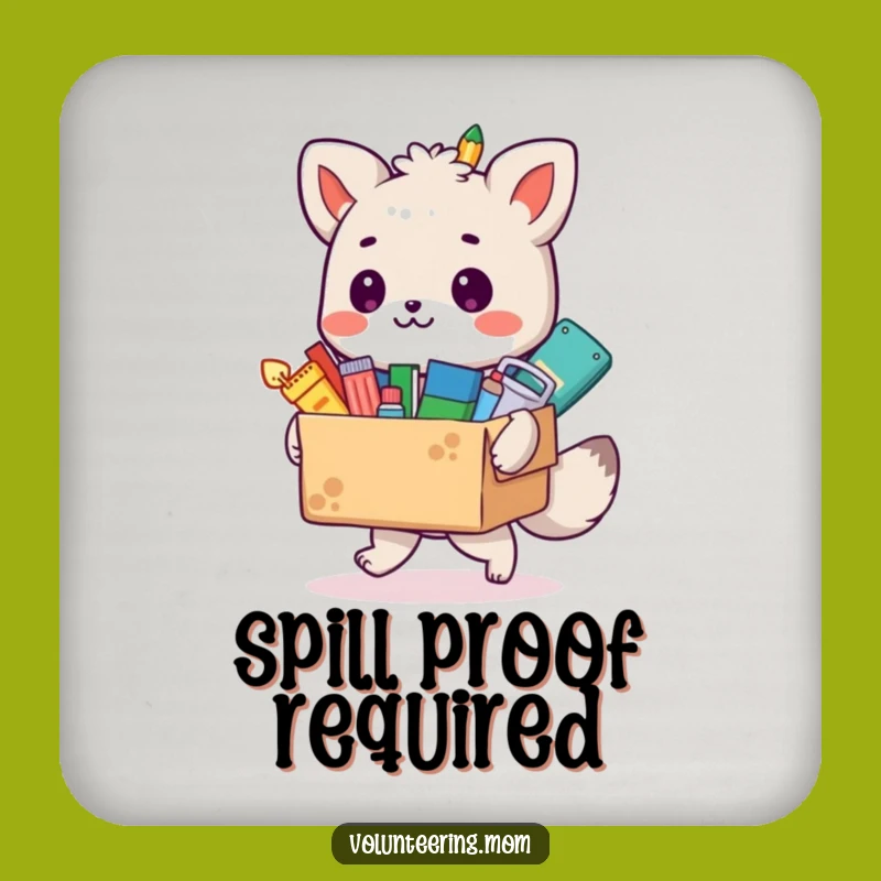 Funny Animal Artist Coaster Set, Overflowing Art Supplies Theme, Great Housewarming Gift!