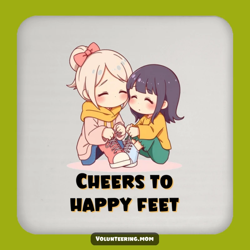 Funny Caring Mom Shoelace Coaster Set: Heartwarming Kitchen Gift!