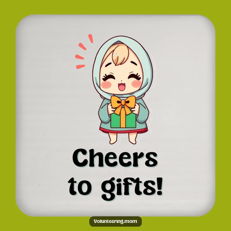 Funny Coaster Set: Kawaii Mom's Gift Joy, Bar