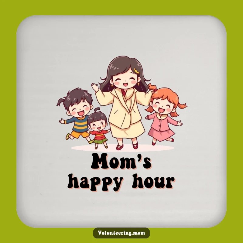 Funny Juggling Mom Coaster Set: Protect Surfaces with Cheerful Chaos!
