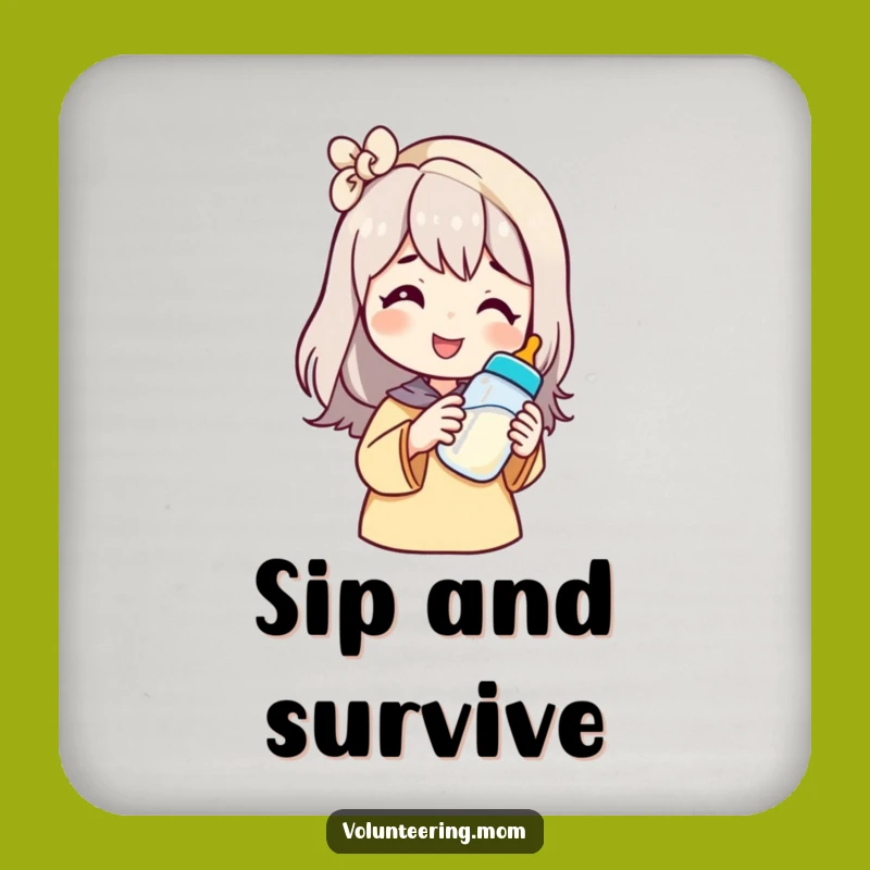 Funny Mom Baby Bottle Coaster - Protect Surfaces with Humorous Style - Gift!