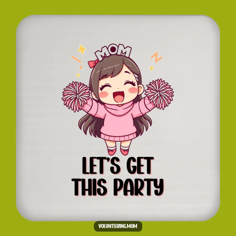 Funny Mom Cheering Coaster Set A Lively Funny Gift for Any Table