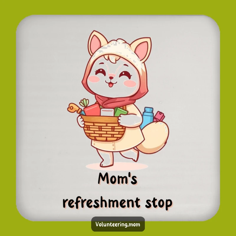 Funny Kawaii Mom Animal Coaster: Cheerful Supply Carrier Table Gift