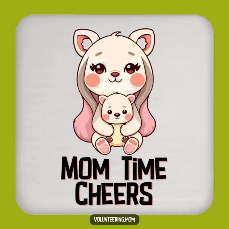 Funny Kawaii Mom Animal Coaster - Protect Surfaces with Sweet Love!