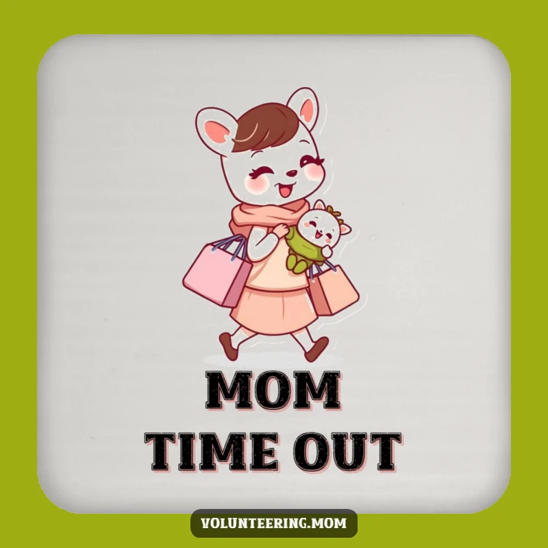 Funny Busy Mom Animal Coaster - Protect Surfaces from Parenting Chaos
