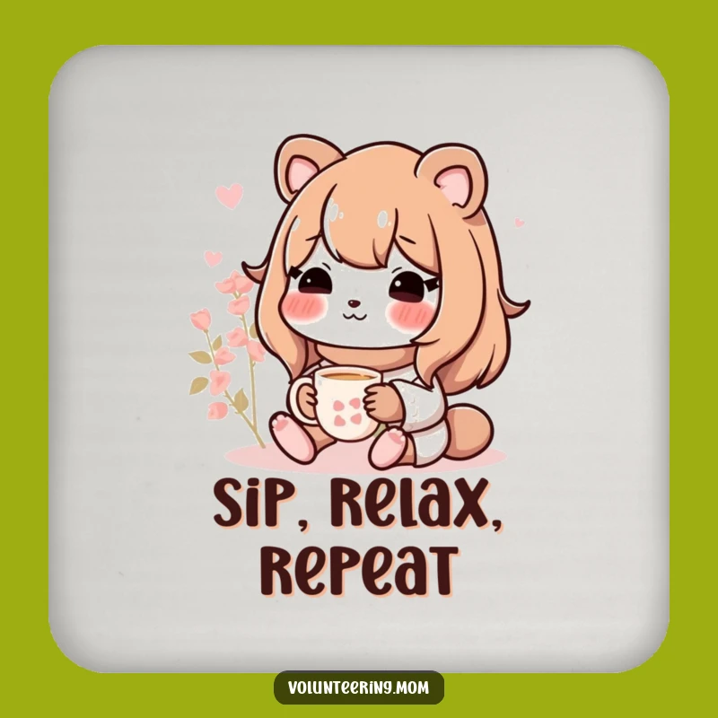 Funny Mom Animal Coaster - Protect Surfaces with Tea Time Humor