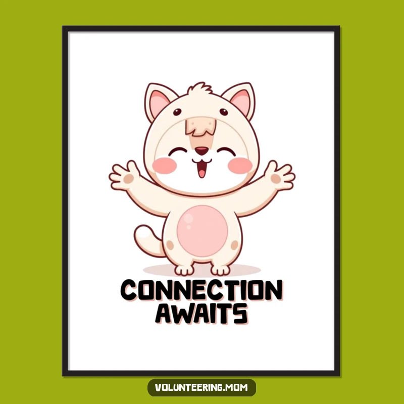 Funny Kawaii Mom Connection Poster - Art That Invites & Warms!