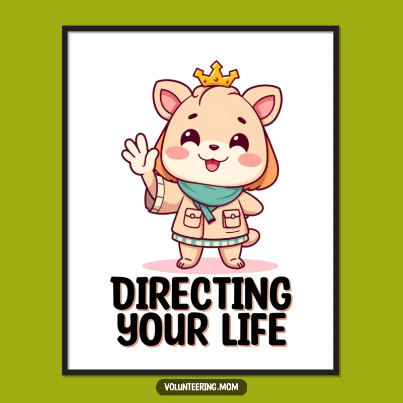 Funny Mom Animal Poster - Cheerful Traffic Control Art for Walls